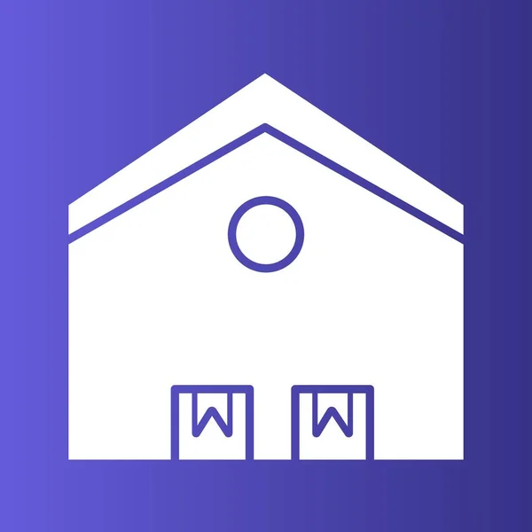 Warehouse icon isolated on abstract backgroun