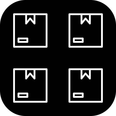 Paket simgesi soyut arkaplan grubunda izole edildi