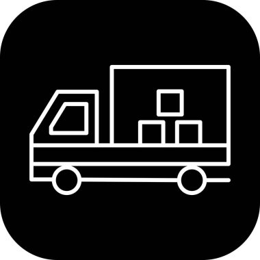 Taşıma kamyonu simgesi soyut bir grupta izole edildi