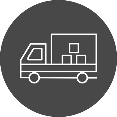 Taşıma kamyonu simgesi soyut bir grupta izole edildi