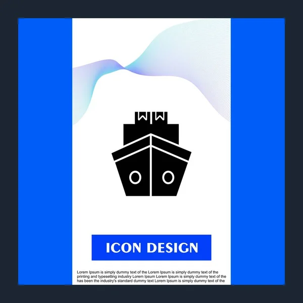 Icono Del Barco Aislado Sobre Fondo Abstracto — Foto de Stock