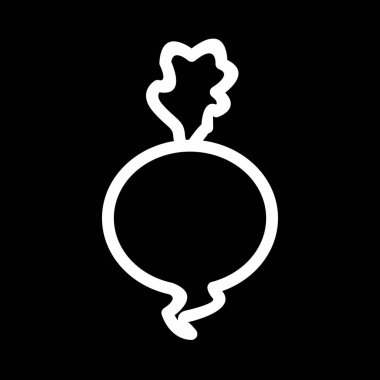 Soyut olarak izole edilmiş turp simgesi 