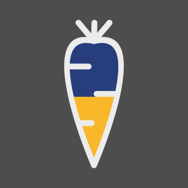 Soyut olarak izole edilmiş turp simgesi 