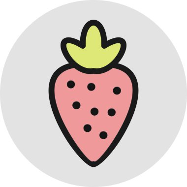 Soyut grupta izole edilmiş çilek simgesi