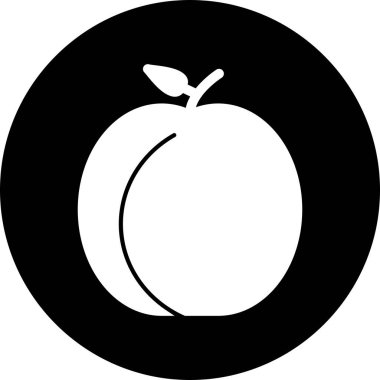 şeftali simgesi soyut bir grupta izole edildi