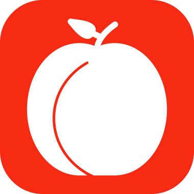 şeftali simgesi soyut bir grupta izole edildi