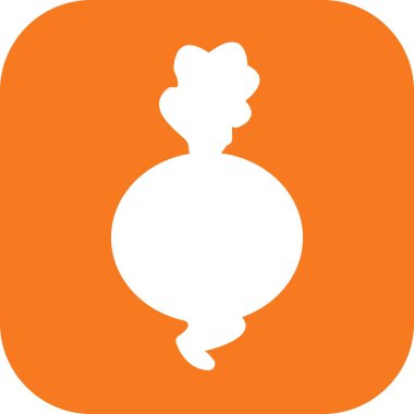 Soyut olarak izole edilmiş turp simgesi 