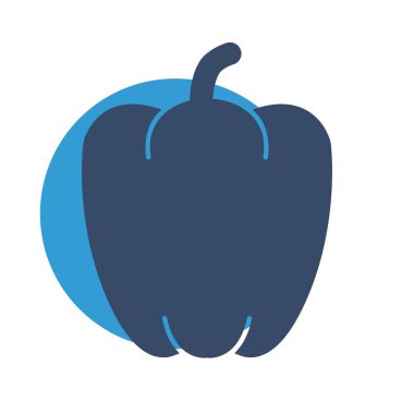 Kırmızı biber simgesi soyut bir grupta izole edildi