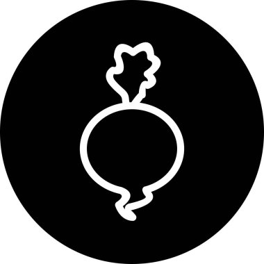 Soyut olarak izole edilmiş turp simgesi 