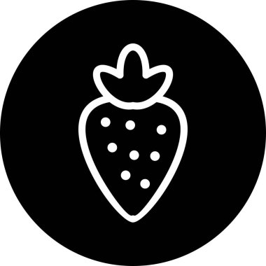 Soyut grupta izole edilmiş çilek simgesi