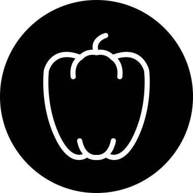 Kırmızı biber simgesi soyut bir grupta izole edildi