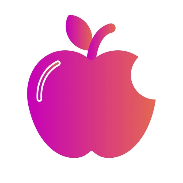 Icono Apple Aislado Sobre Fondo Abstracto —  Fotos de Stock