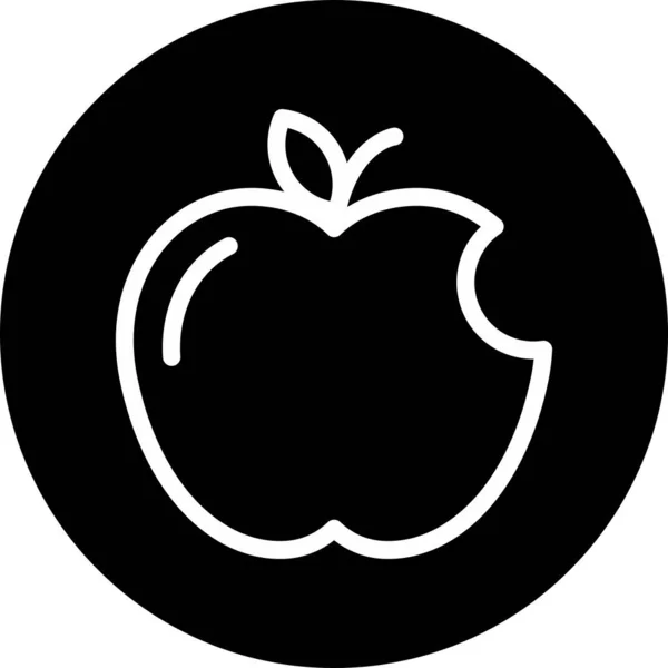 Apple Ikon Elszigetelt Elvont Backgroun — Stock Fotó
