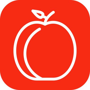 şeftali simgesi soyut bir grupta izole edildi