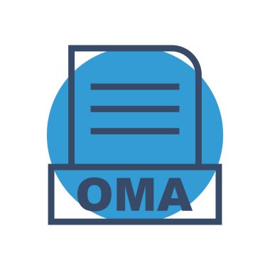 OMA dosyası soyut arkaplanda izole edildi