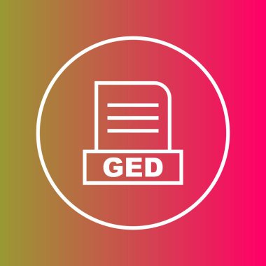 GED dosyası soyut arkaplanda izole edildi