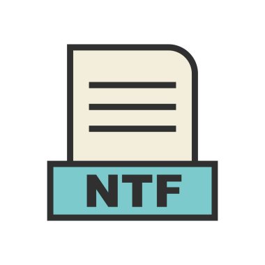 NTF dosyası soyut arkaplanda izole edildi