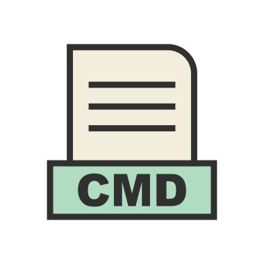 CMD dosyası soyut Arkaplanda izole edildi 
