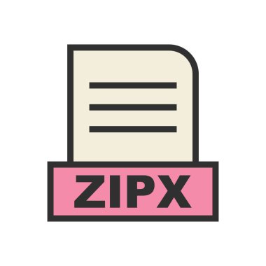 ZIPX dosyası soyut Arkaplanda izole edildi