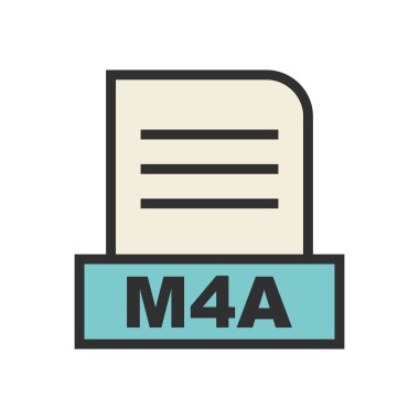 M4A dosyası soyut arkaplanda izole edildi