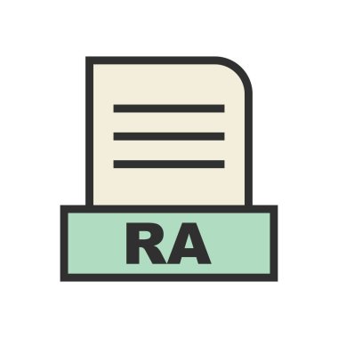 RA dosyası soyut arkaplanda izole edildi