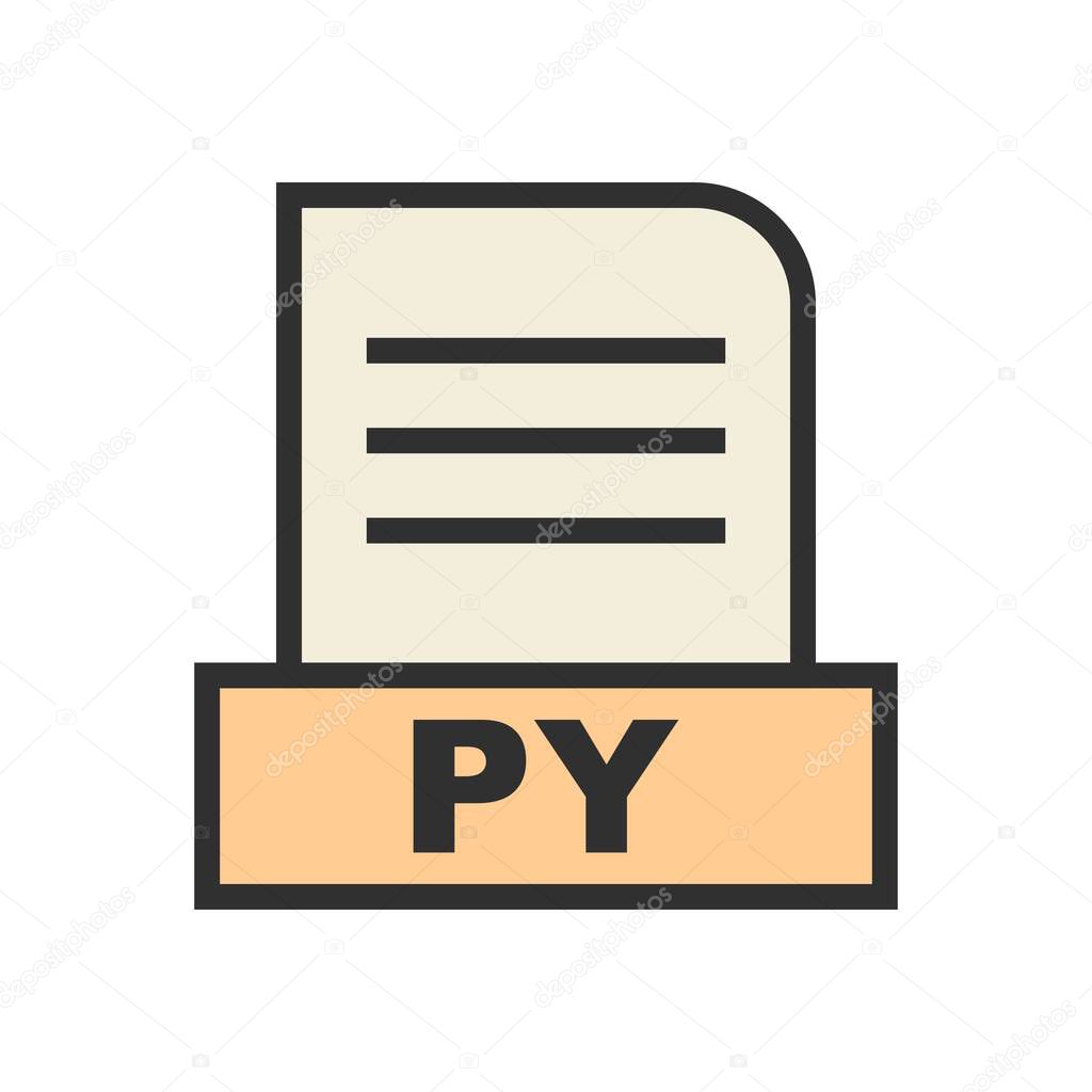 PY file Isolated On Abstract Background