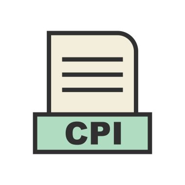 CPI dosyası soyut Arkaplanda izole edildi