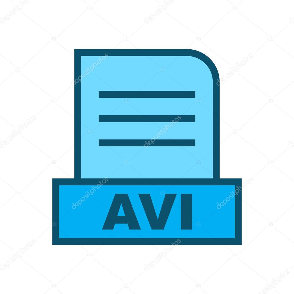 AVI file Isolated On Abstract Background