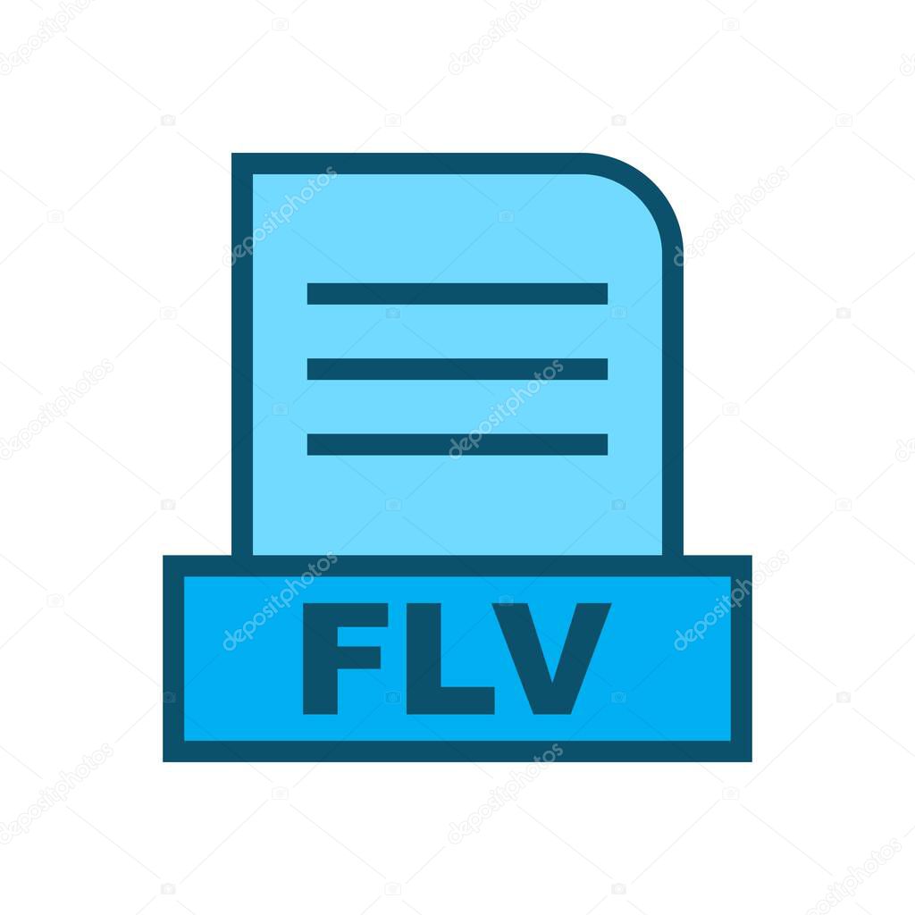 FLV file Isolated On Abstract Background
