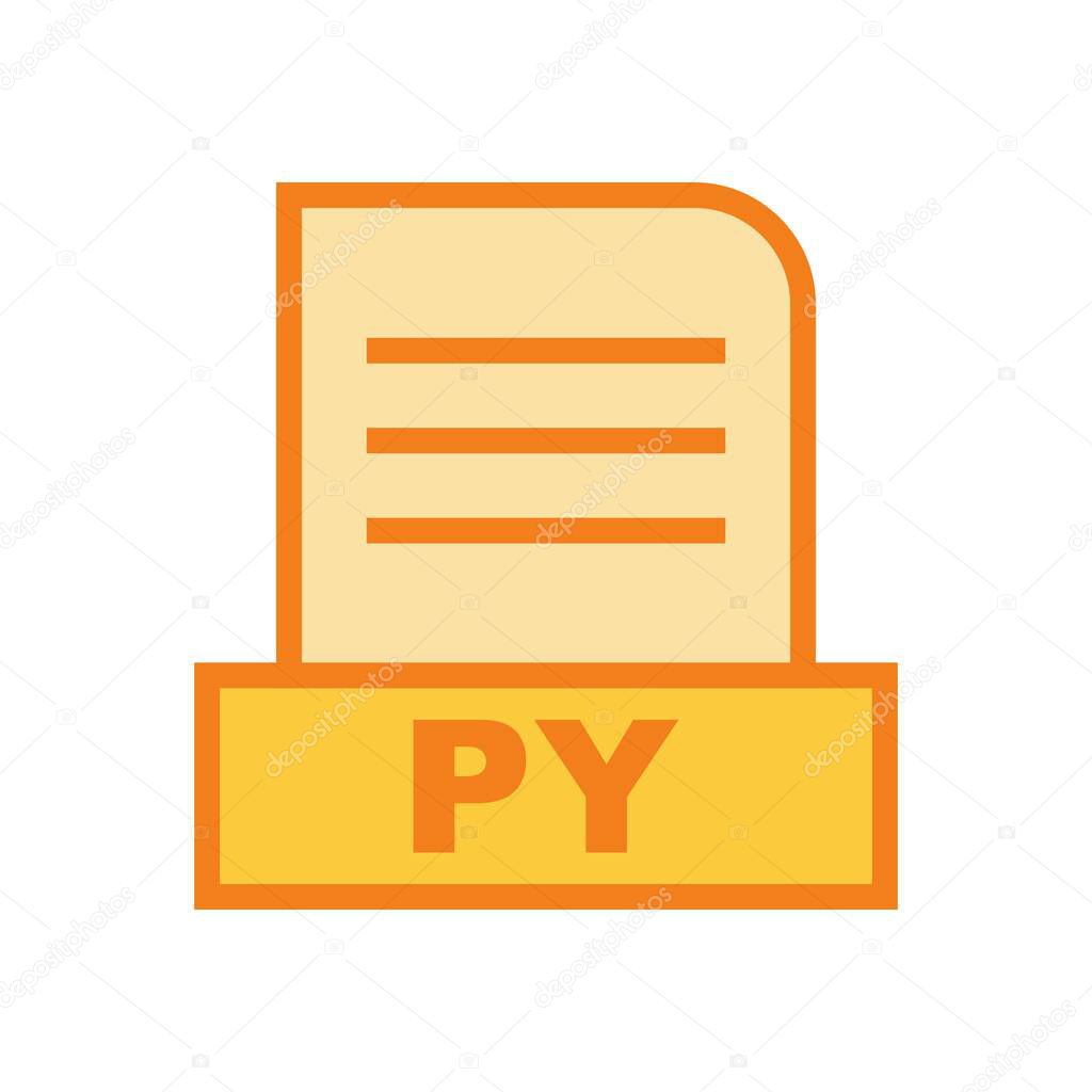 PY file Isolated On Abstract Background