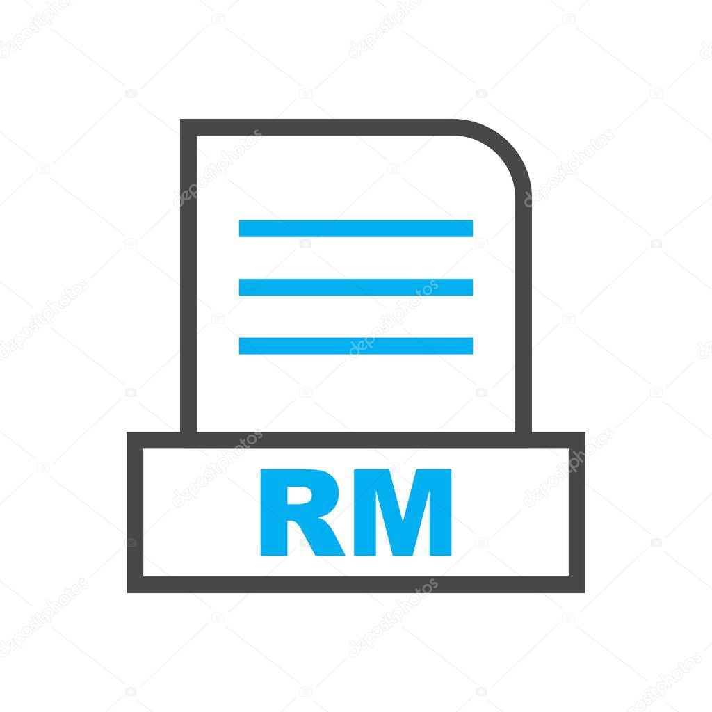 RM file Isolated On Abstract Background