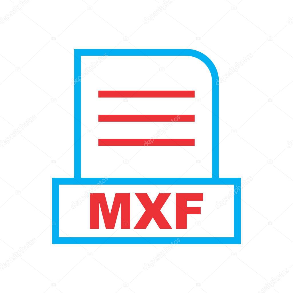 MXF file Isolated On Abstract Background 