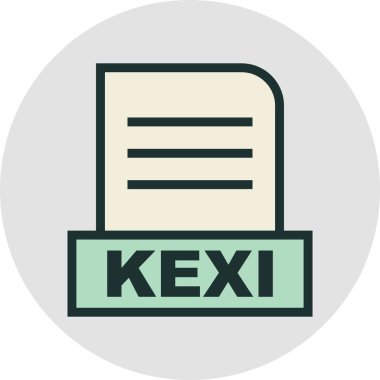 KEXI dosyası soyut Arkaplanda izole edildi