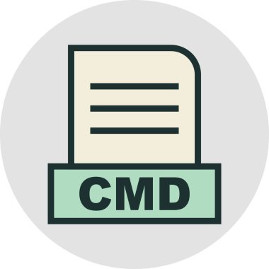 CMD dosyası soyut Arkaplanda izole edildi 