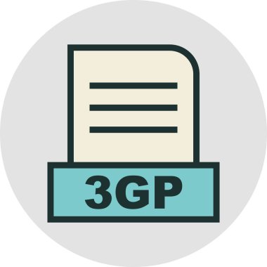 3GP dosyası soyut Arkaplanda izole edildi 