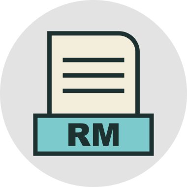 RM dosyası soyut arkaplanda izole edildi