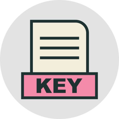 KEY dosyası soyut arkaplanda izole edildi