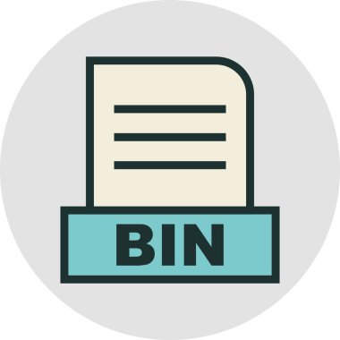 BIN dosyası soyut arkaplanda izole edildi
