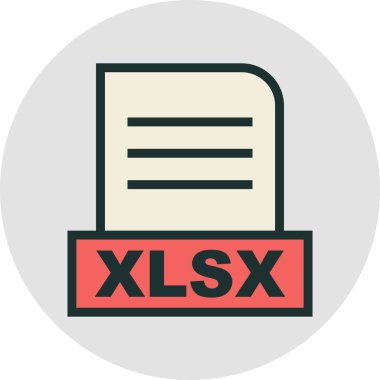 XLSX dosyası soyut Arkaplanda izole edildi
