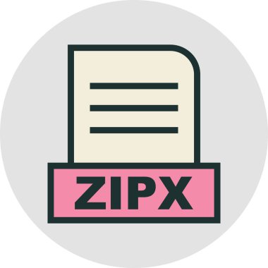 ZIPX dosyası soyut Arkaplanda izole edildi