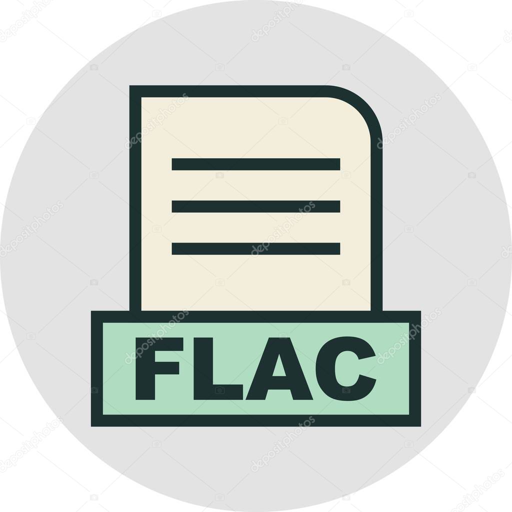 FLAC file Isolated On Abstract Background