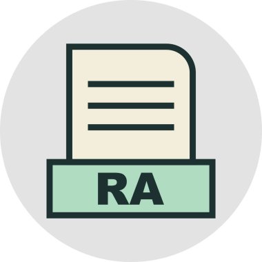 RA dosyası soyut arkaplanda izole edildi