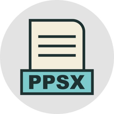 PPSX dosyası soyut Arkaplanda izole edildi