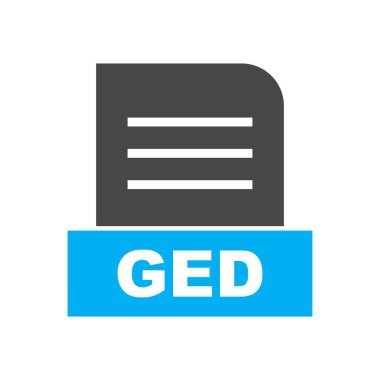 GED dosyası soyut arkaplanda izole edildi