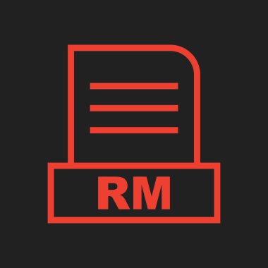 RM dosyası soyut arkaplanda izole edildi