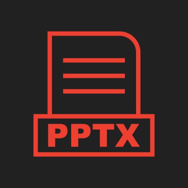 PPTX dosyası soyut Arkaplanda izole edildi