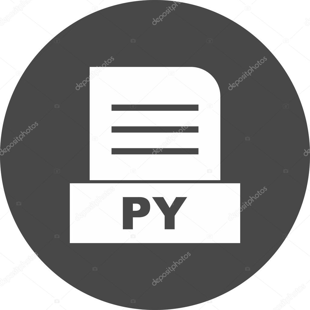 PY file Isolated On Abstract Background