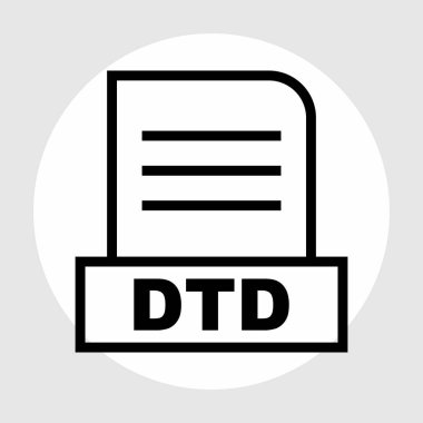 DTD dosyası soyut arkaplanda izole edildi