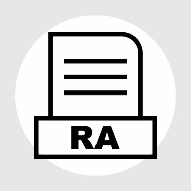 RA dosyası soyut arkaplanda izole edildi