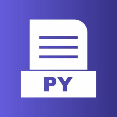 PY dosyası soyut arkaplanda izole edildi